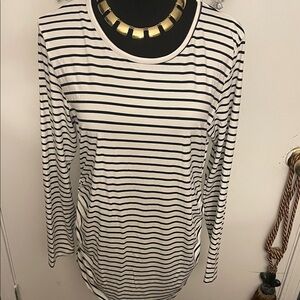 Striped Black and White Women's Top